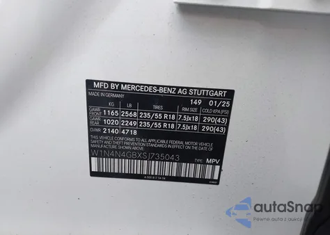 2025 Mercedes-Benz Gla 250 4Matic z USA, uszkodzony, nr VIN W1N4N4GBXSJ735043